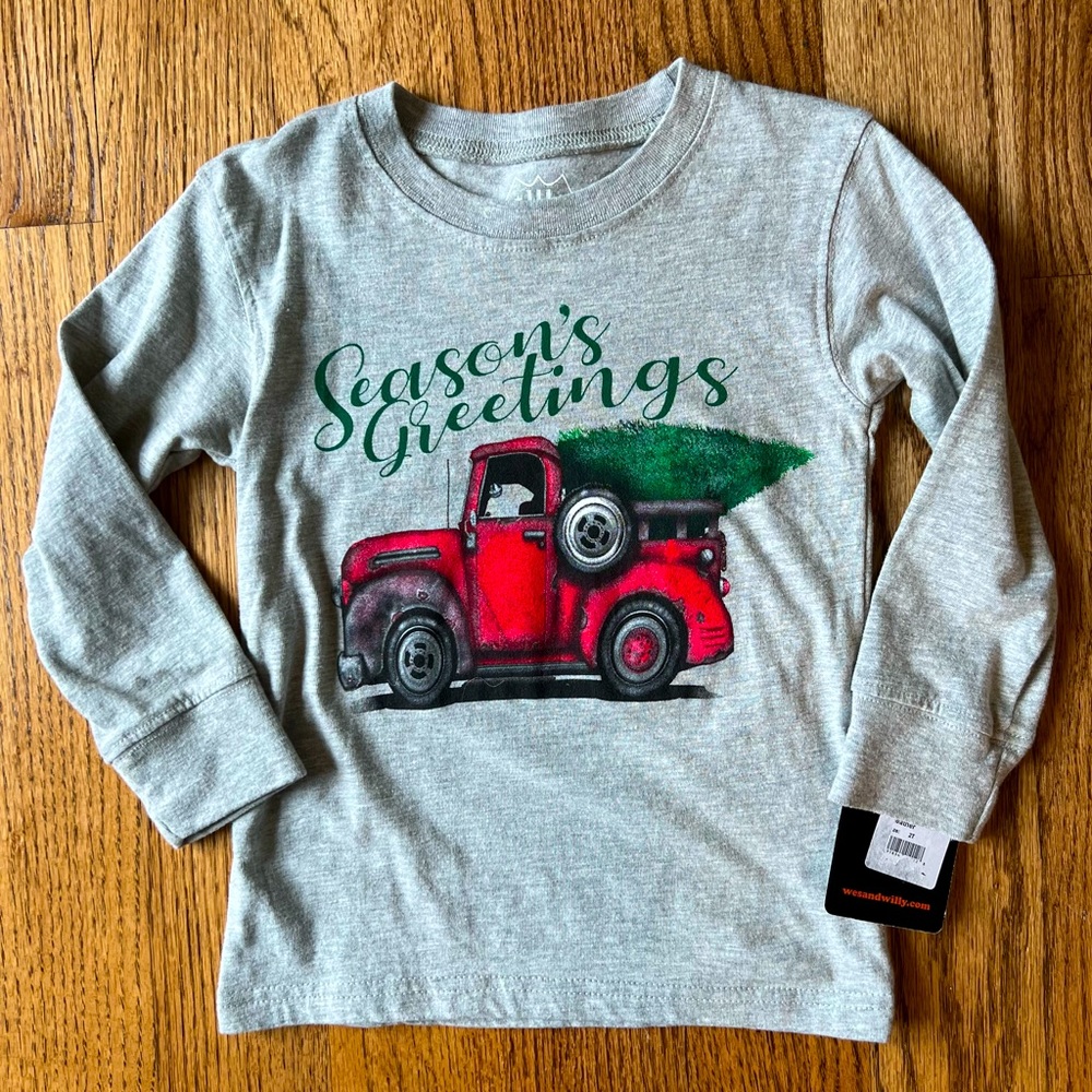 🆕 NWT Wes and Willy Season’s Greetings Christmas truck shirt